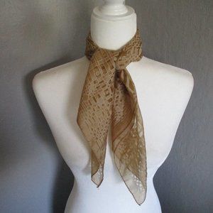 1950s semi sheer golden brown scarf